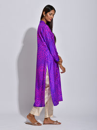 Voilet Shibori Silk Kurta