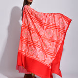Scarlet Buta Shibori Silk Dupatta