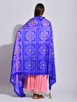 Buta Purple Shibori Silk Dupatta
