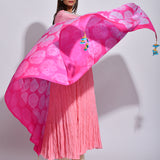 Buta Raspberry Shibori Silk Dupatta