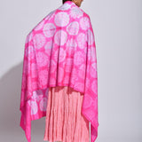 Buta Raspberry Shibori Silk Dupatta