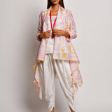 Bloom Pink Jaal Printed Chanderi Jacket