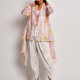 Bloom Pink Jaal Printed Chanderi Jacket