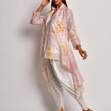 Bloom Pink Jaal Printed Chanderi Jacket