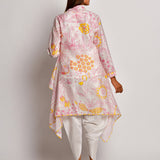 Bloom Pink Jaal Printed Chanderi Jacket