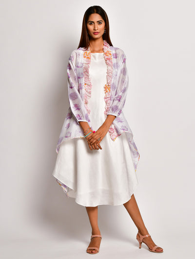 Bloom Purple Printed Flower Jacket