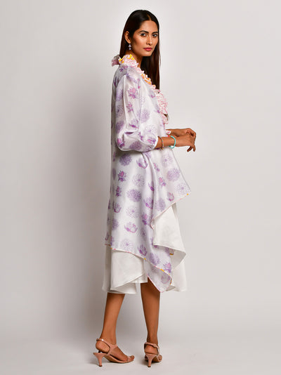 Bloom Purple Printed Flower Jacket