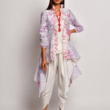 Bloom Purple Jaal Printed Chanderi Jacket