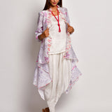 Bloom Purple Jaal Printed Chanderi Jacket