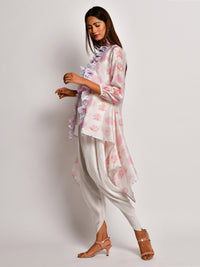 Bloom Pink Floral Chanderi Jacket