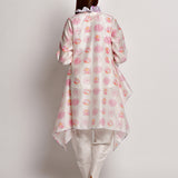 Bloom Pink Floral Printed Chanderi Jacket