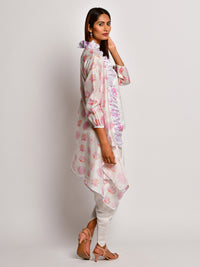 Bloom Pink Floral Chanderi Jacket