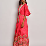 Guldasta Crimson Anarkali Set