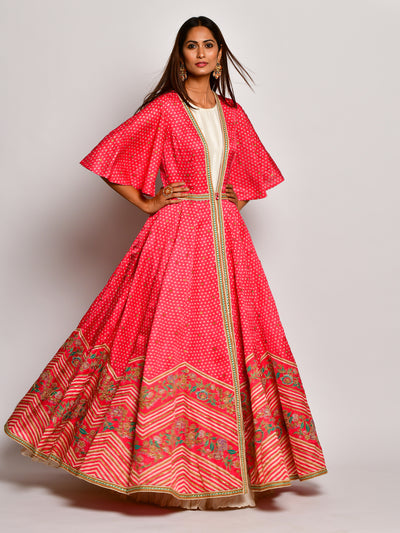 Guldasta Crimson Anarkali Set