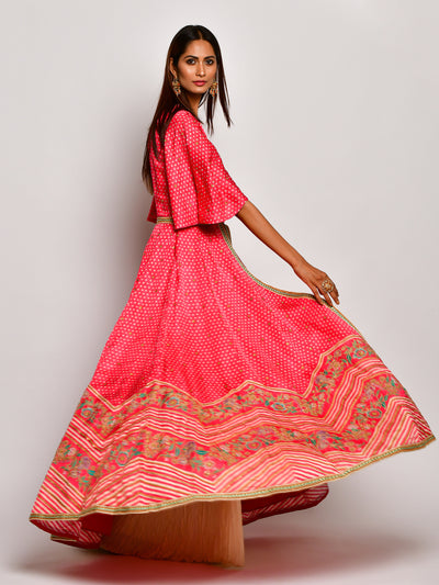 Guldasta Crimson Anarkali Set