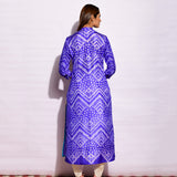Purple Ripple Shibori Silk Kurta