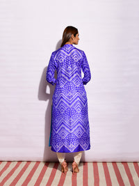 Purple Ripple Shibori Silk Kurta