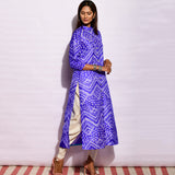 Purple Ripple Shibori Silk Kurta