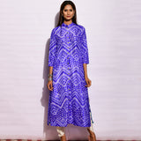 Purple Ripple Shibori Silk Kurta