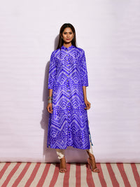 Purple Ripple Shibori Silk Kurta