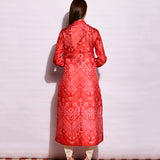 Scarlet Ripple Shibori Silk Kurta