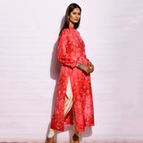 Scarlet Ripple Shibori Silk Kurta