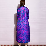 Iris Ripple Shibori Silk Kurta