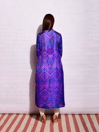 Iris Ripple Shibori Silk Kurta