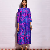 Iris Ripple Shibori Silk Kurta
