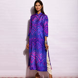 Iris Ripple Shibori Silk Kurta