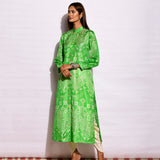 Shot Green Ripple Shibori Silk Kurta