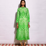 Shot Green Ripple Shibori Silk Kurta