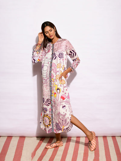 Taapsee Pannu in our In Bloom Jaal Ivory Shirt Dress