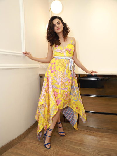 Taapsee Pannu In Our In Bloom Yellow High Low Dress